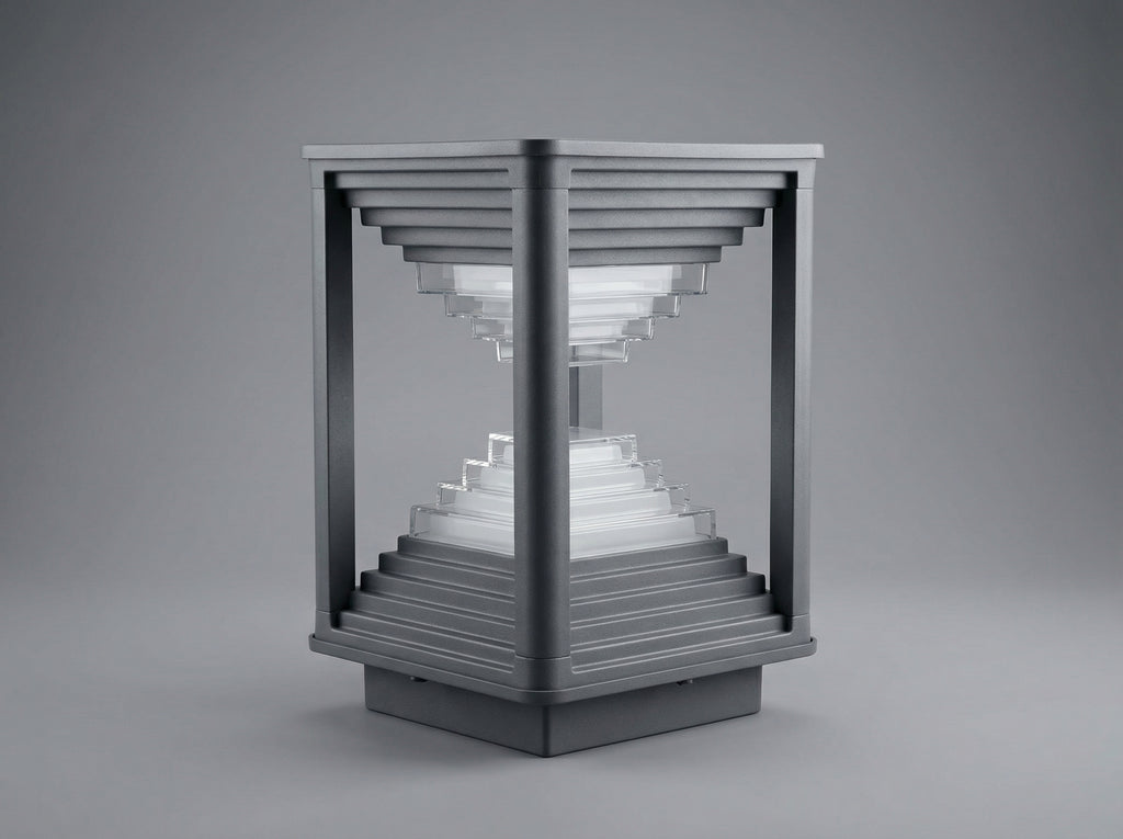 Pyramid Gate Light on pillar