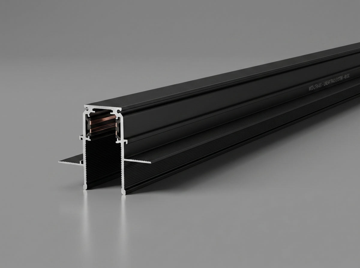 TRK recessed magnetic track channel installed in a false ceiling