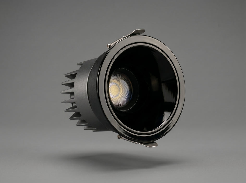 ROLEX black tiltable COB spot light with anti-glare gun black reflector