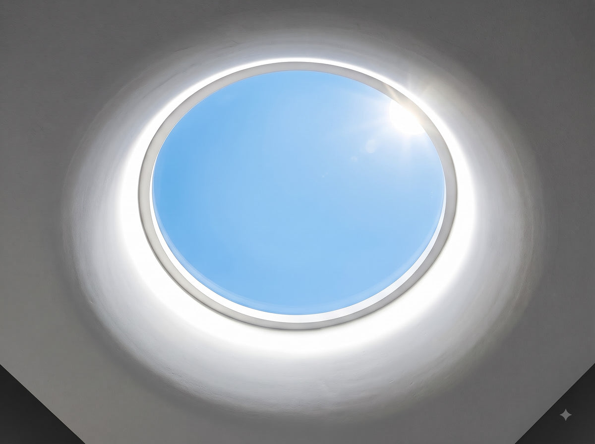 SL-R circular artificial skylight installed in a ceiling