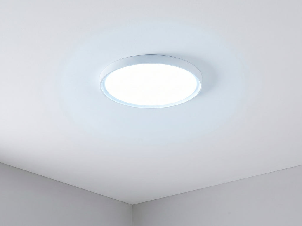 Soft Light diffused round LED surface light, 3-in-1 CCT front view